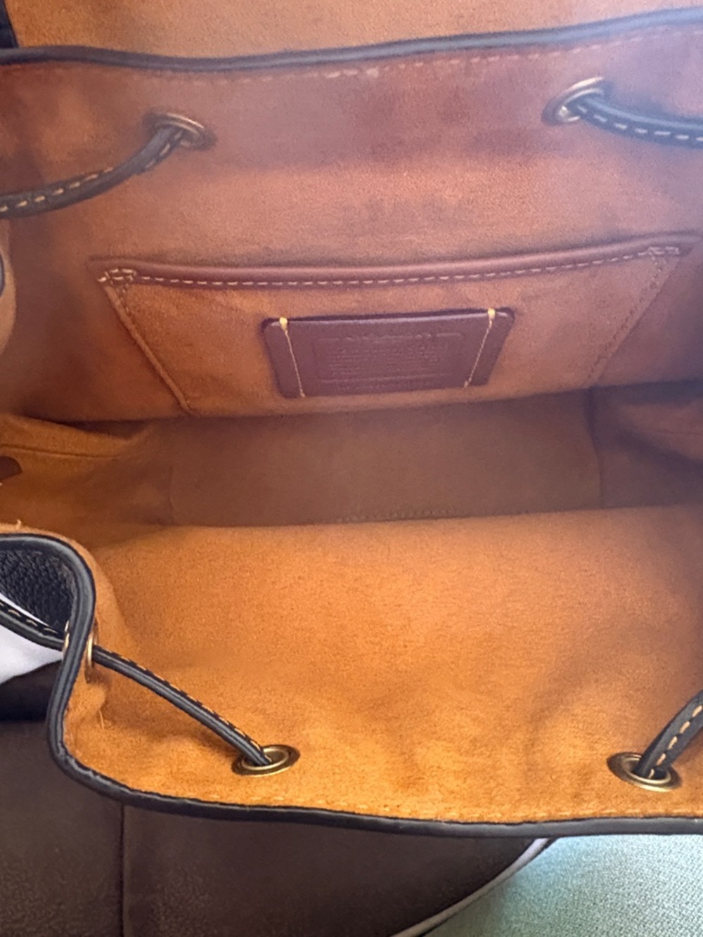 RIYA Vintage Black Leather Backpack 21 with Gold Hardware - Picture 11 of 11
